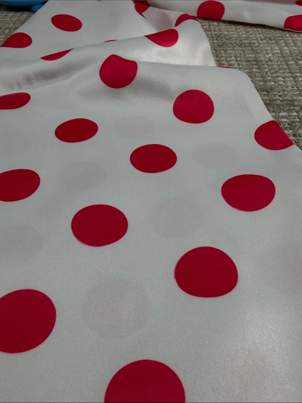 Polka Dot Hair Scarf - Pink on White and blue frame sunglasses 80’s 90’s Ya2K
